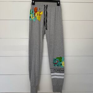 Pokémon Women’s Small Grey Logo Pikachu Bulbasaur Jogger Pants